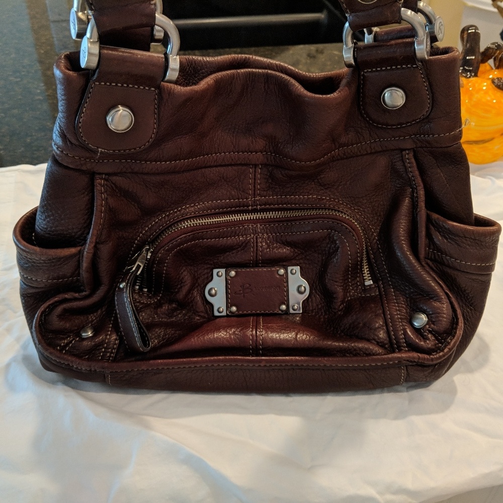 B Makowsky handbag dark brown leather